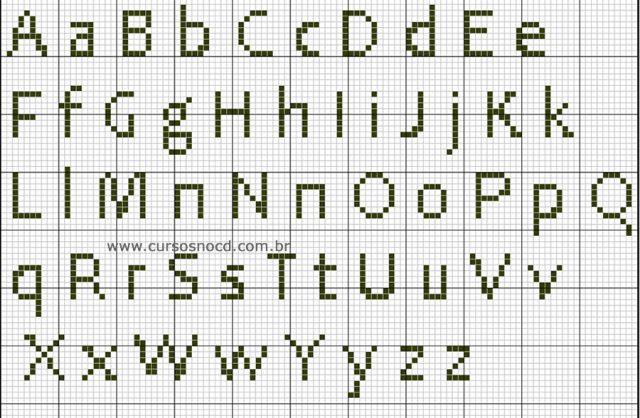 ARTESANATO - Alfabeto em ponto cruz com letras pequenas