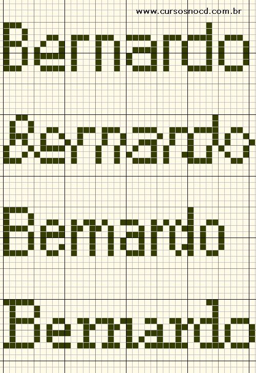 ARTESANATO - Gráfico em ponto cruz com o nome Bernardo