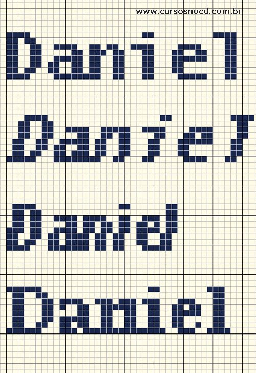 ARTESANATO - Gráfico em ponto cruz com o nome Daniel