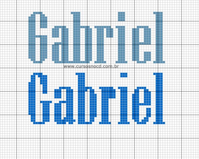 ARTESANATO - Gráfico em ponto cruz com o nome Gabriel