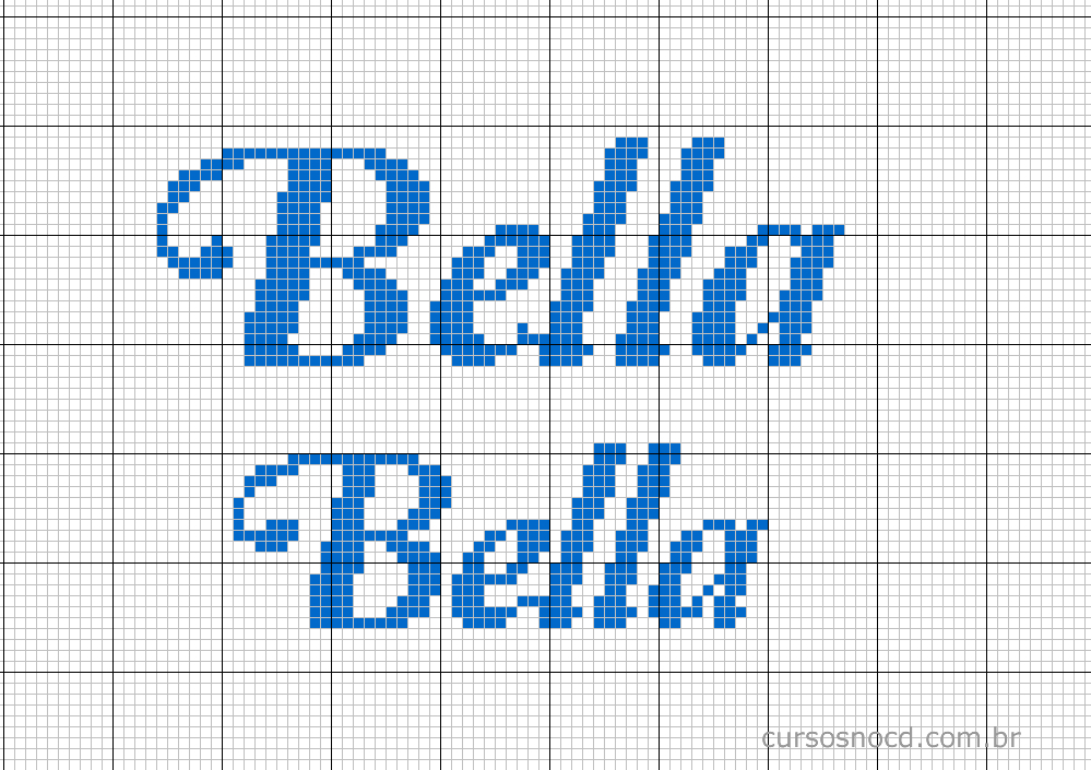 Nome Bella em ponto cruz
